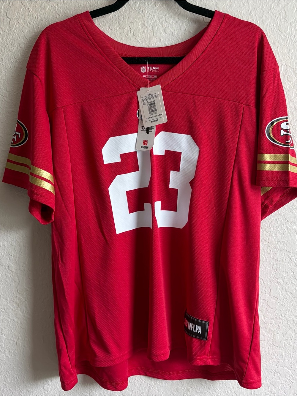 San Francisco 49ers NFL Christian McCaffrey #23 Football Jersey Women’s 2XL NWT